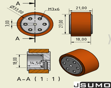 JSUMO SLT20P Steel Silicone Wheel Pair
